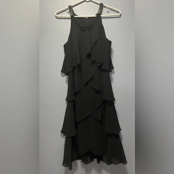 slny black dress SLNY Sleeveless Evening Sheath Dress (PETITE) – New Yorker's Apparel